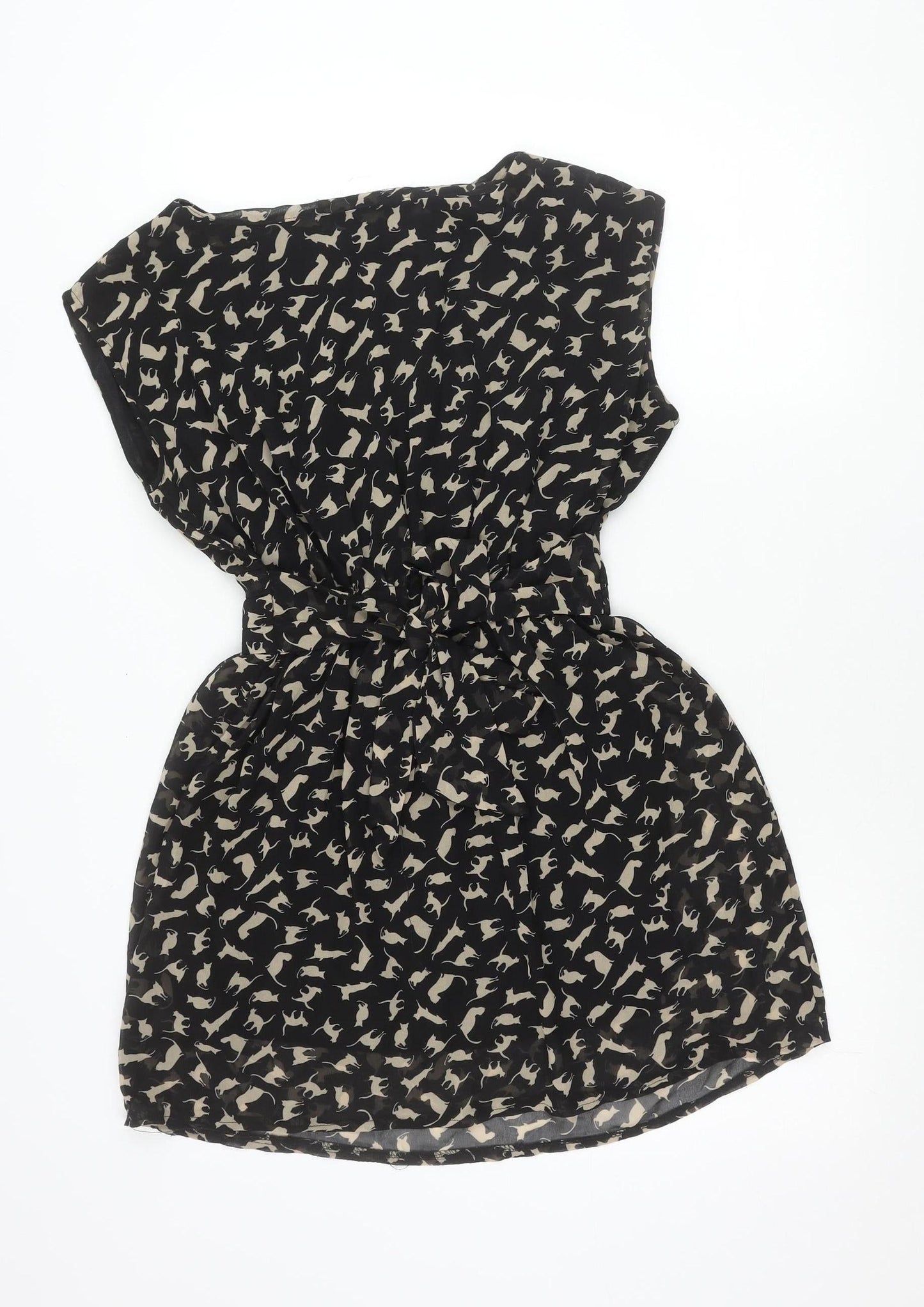 Lovestruck Women’s Black Cat Print Strapless Dress Size S