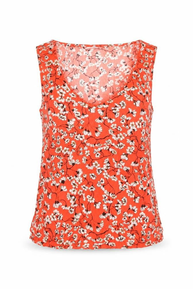 VILA Womens Red Floral Sleeveless Viscose Blouse Size 8