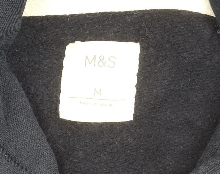 Marks and Spencer Men’s Navy Pullover Hoodie M Striped Cotton