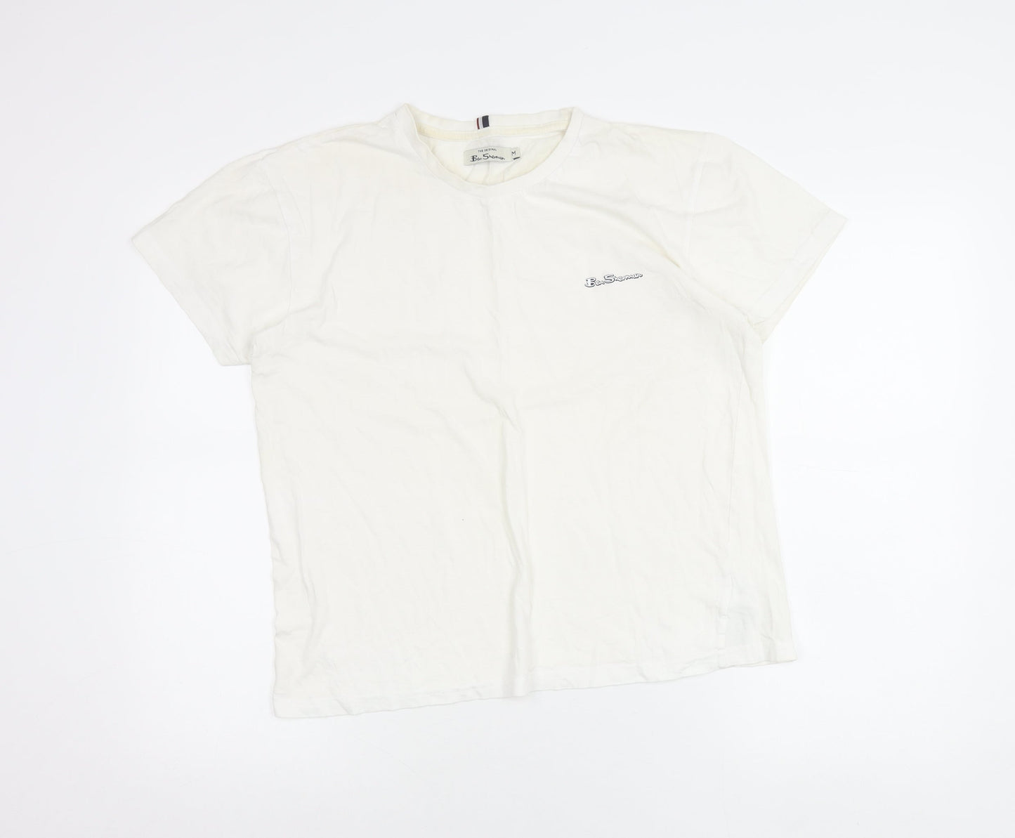 Ben Sherman Men’s White Medium Crew Neck Short Sleeve Logo T-Shirt