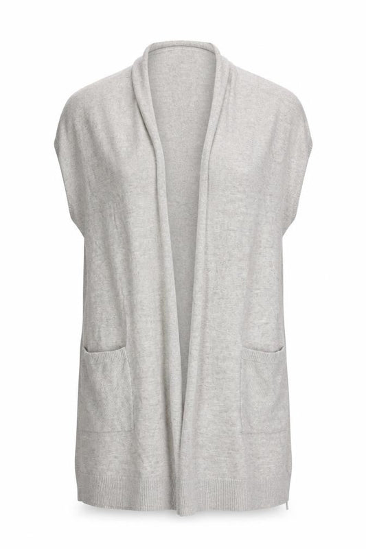 FatFace Womens Beige Sleeveless Knit Cardigan Vest M Cotton