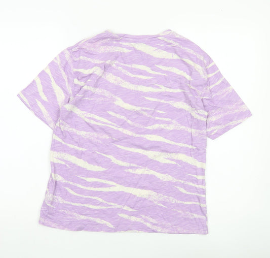 Marks and Spencer Womens Purple Animal Print T-Shirt Size 10
