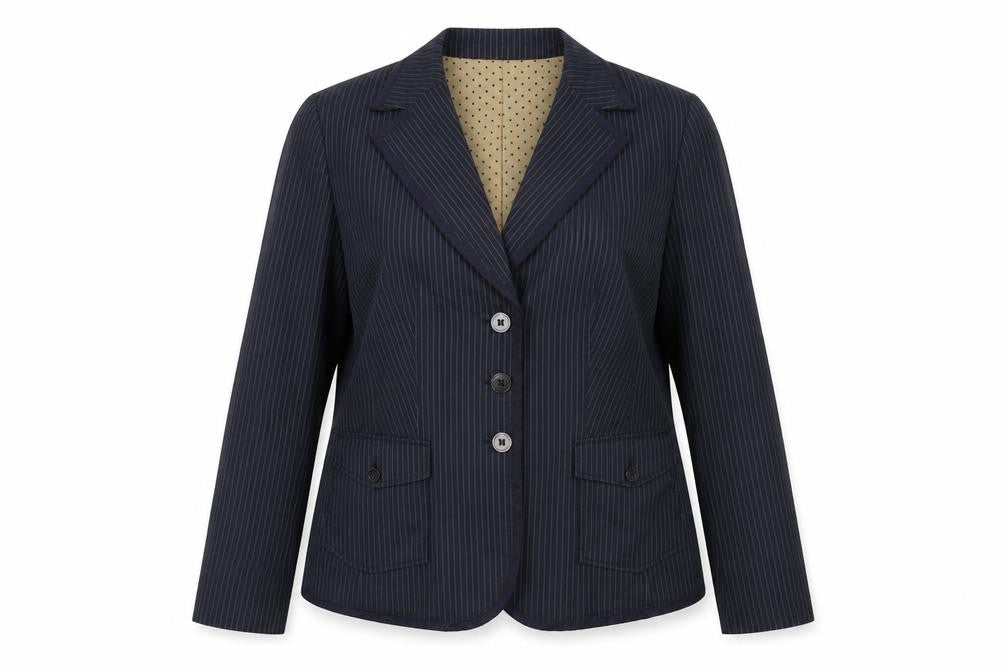 Apriori Women's Blue Pinstripe Blazer Size 16 Regular Fit