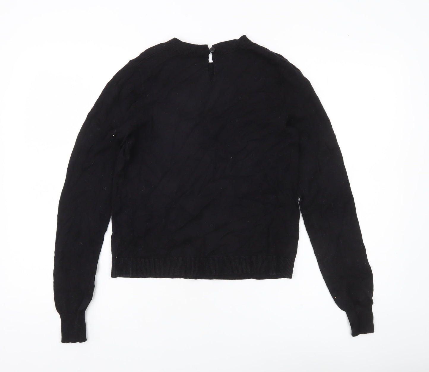 Oasis Womens Black Crew Neck Knit Jumper Size S Long Sleeve