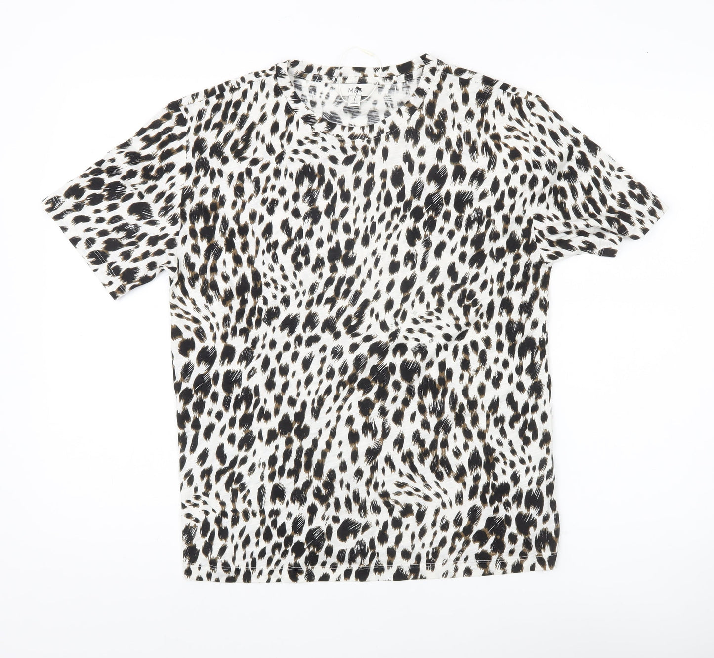 Marks and Spencer Womens Multicoloured Animal Print T-Shirt Size 8