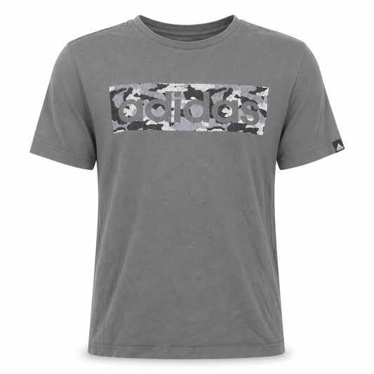 Adidas Boys Grey T-Shirt 11-12 Years Short Sleeve Cotton Logo Sports Top