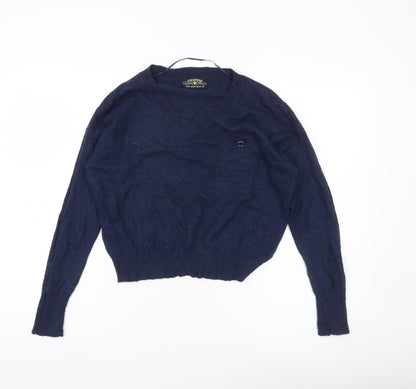 Additional front view of Atmosphere women’s blue knit v-neck jumper, size UK 10