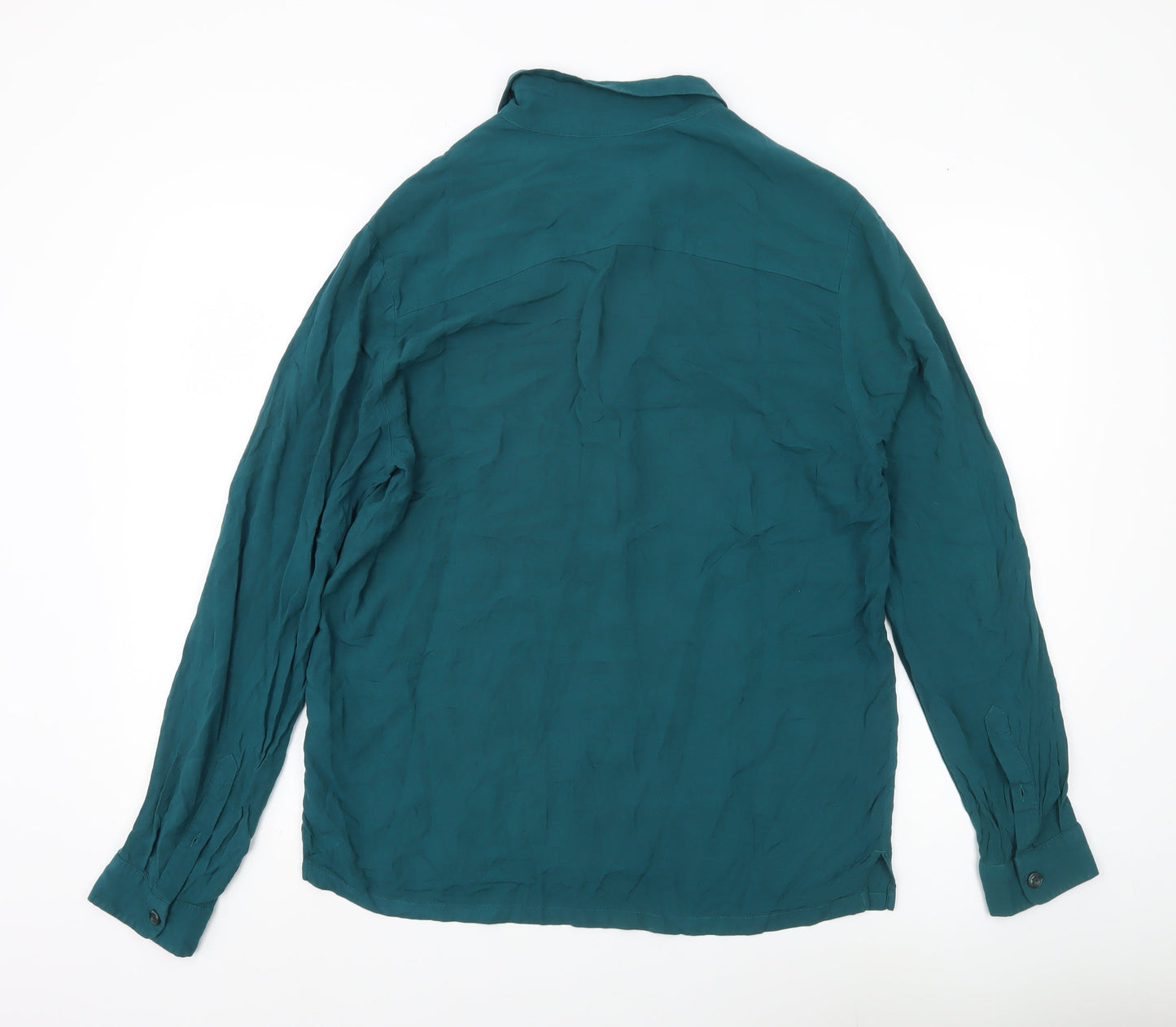 Topman Men’s Green M Viscose Long Sleeve Button-Up Shirt