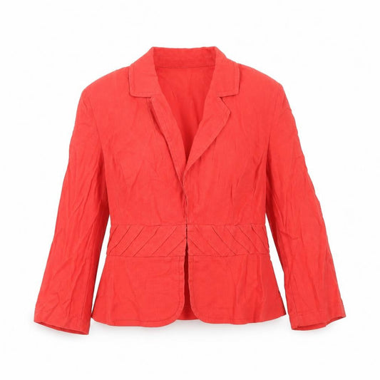 Marks & Spencer Women’s Red Single-Breasted Suit Jacket UK 10 Linen Blend
