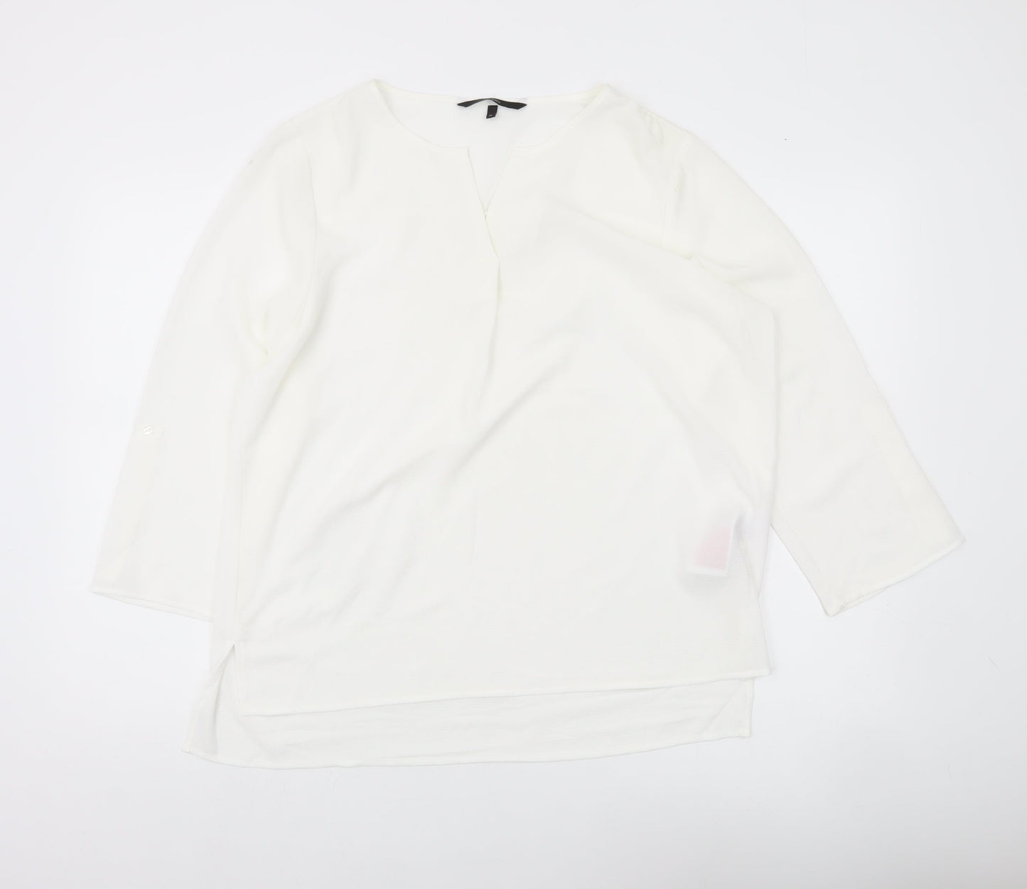 Vero Moda Women’s White Tunic Blouse XL 3/4 Sleeve V-Neck