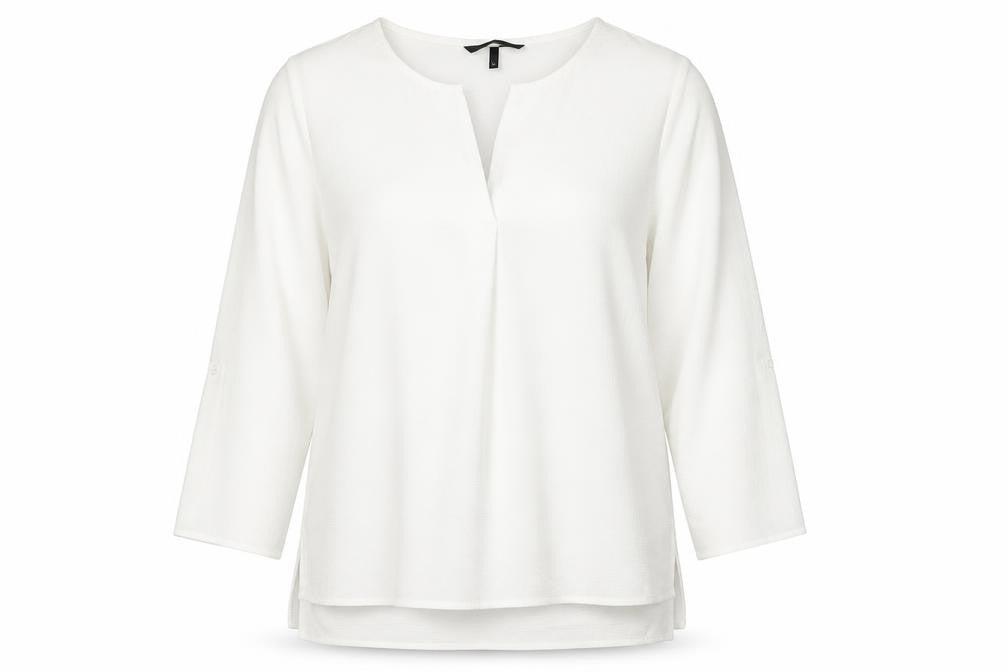 Vero Moda Women’s White Tunic Blouse XL 3/4 Sleeve V-Neck