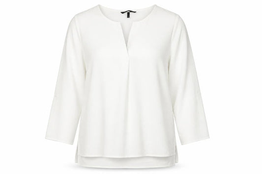 Vero Moda Women’s White Tunic Blouse XL 3/4 Sleeve V-Neck