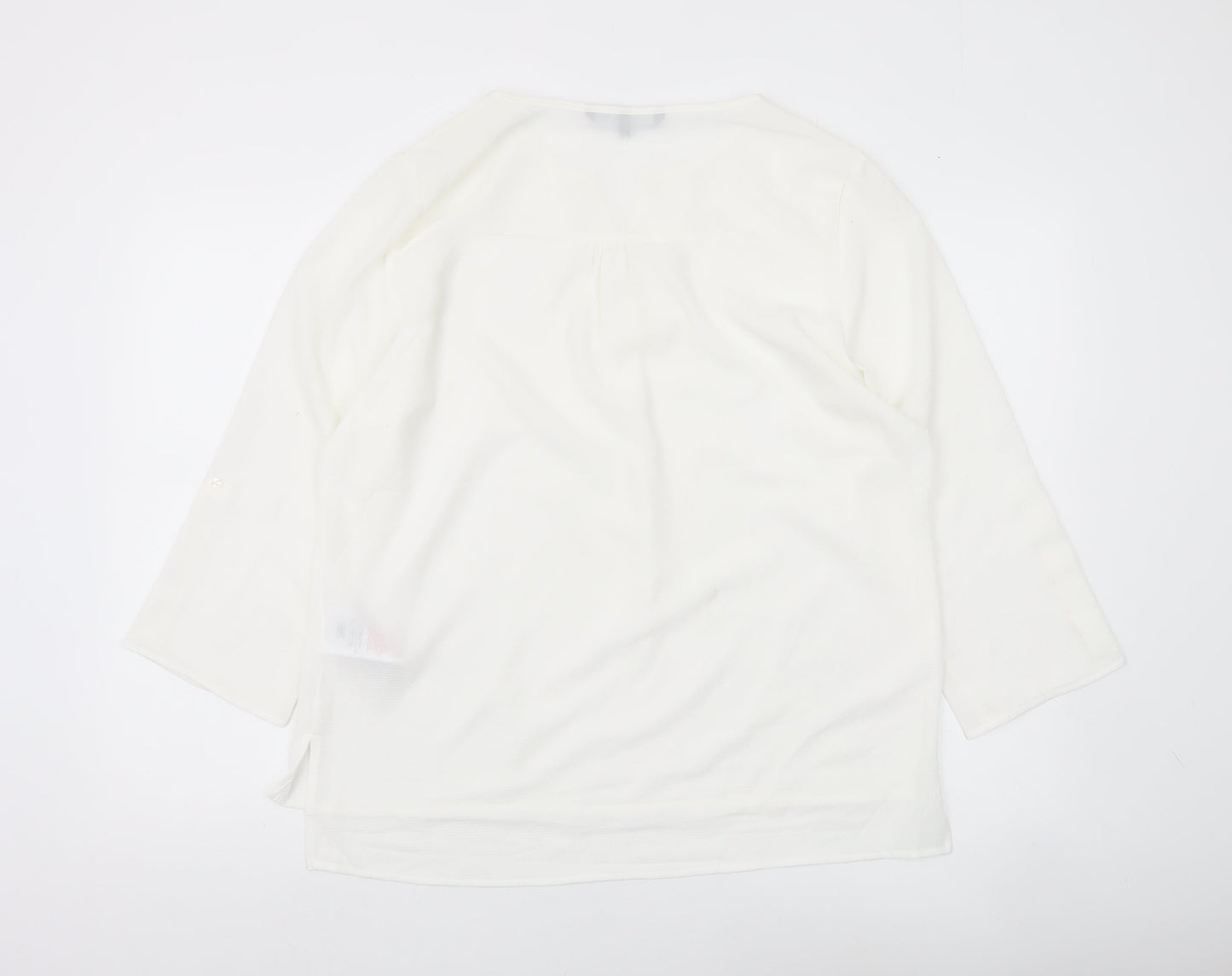 Vero Moda Women’s White Tunic Blouse XL 3/4 Sleeve V-Neck