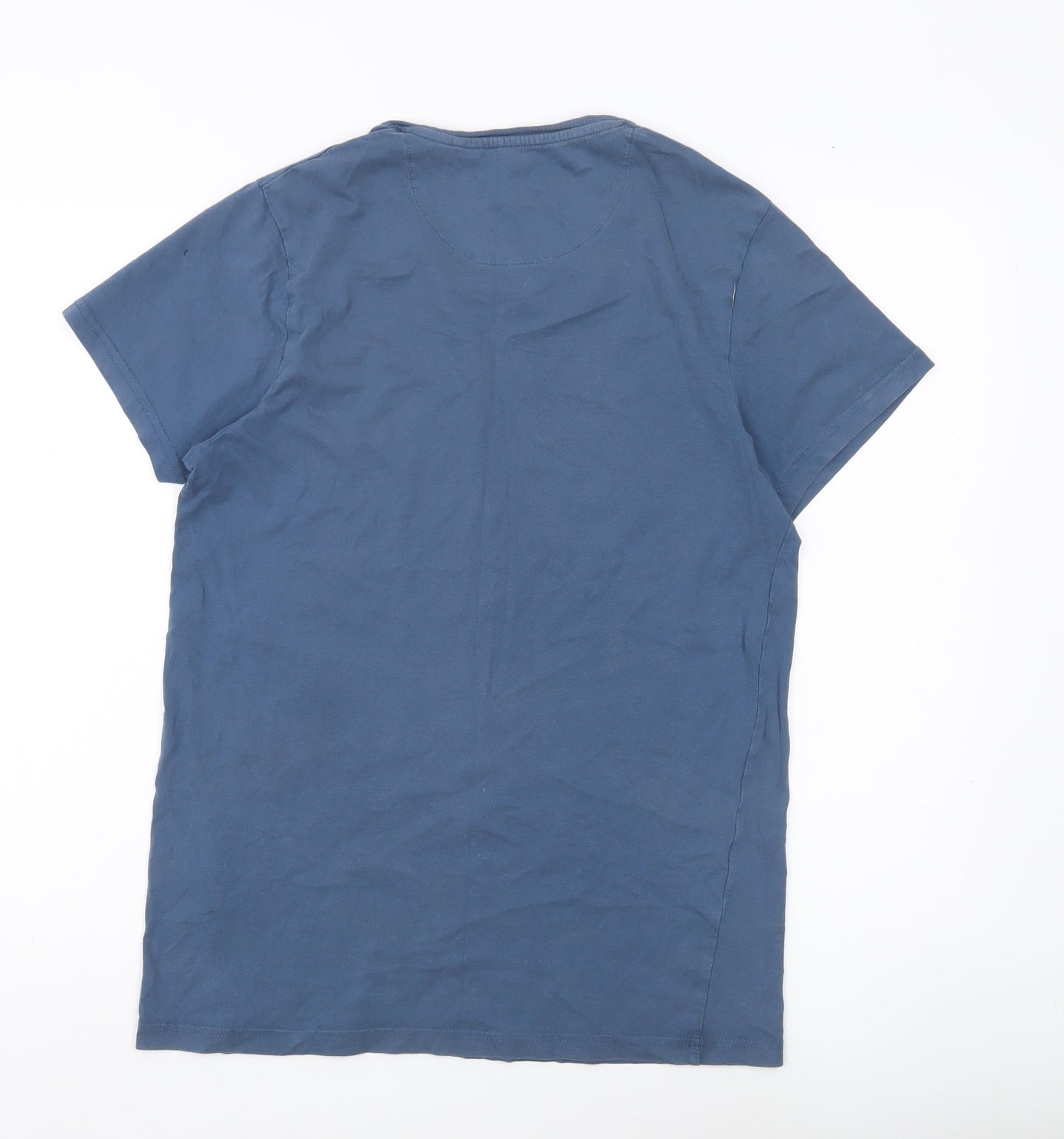 Firetrap Men's Blue Small Cotton Crew Neck Short Sleeve T-Shirt
