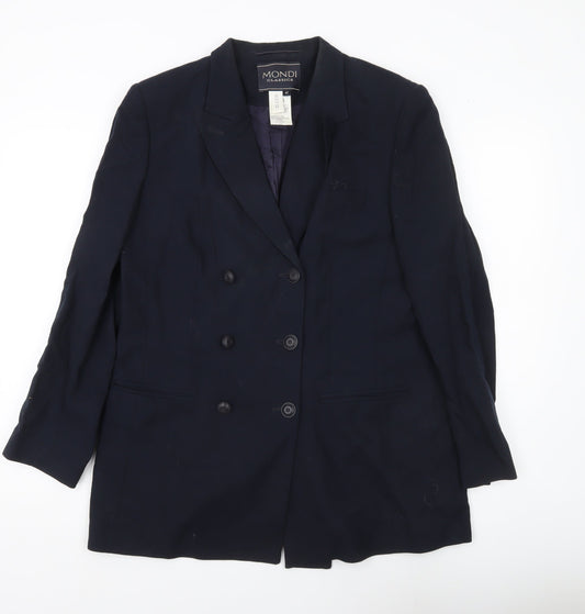 Mondi Classics Men’s Blue Wool Double-Breasted Blazer Jacket Size 42