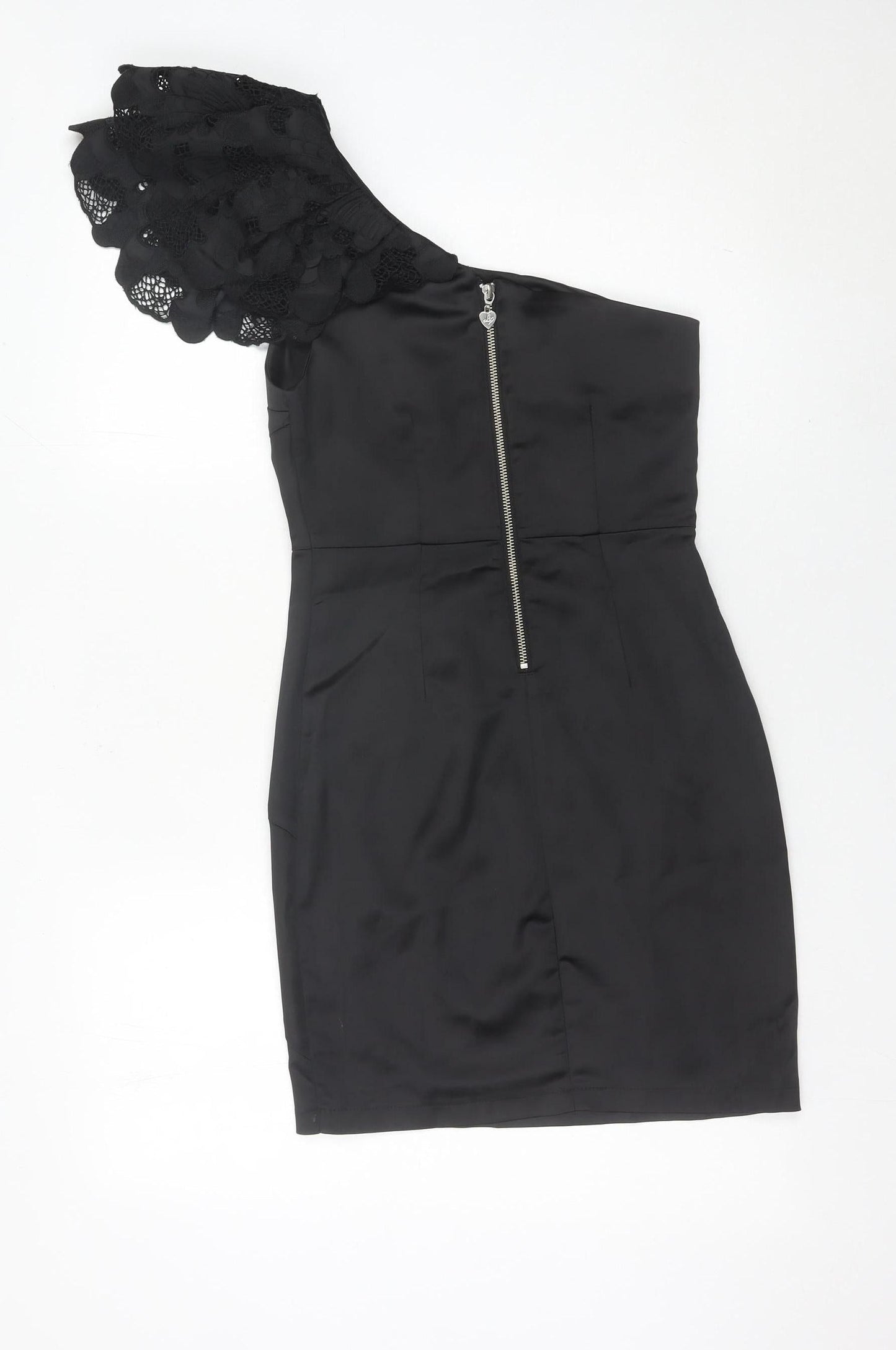 Lipsy Women’s Black Size 8 One Shoulder Bodycon Party Dress