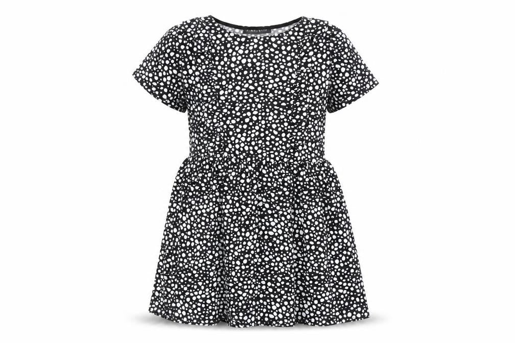 Cameo Rose Women's Black Polka Dot Skater Dress UK 10 Short Sleeve