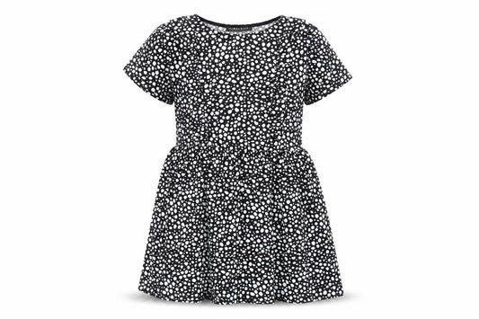 Cameo Rose Women's Black Polka Dot Skater Dress UK 10 Short Sleeve