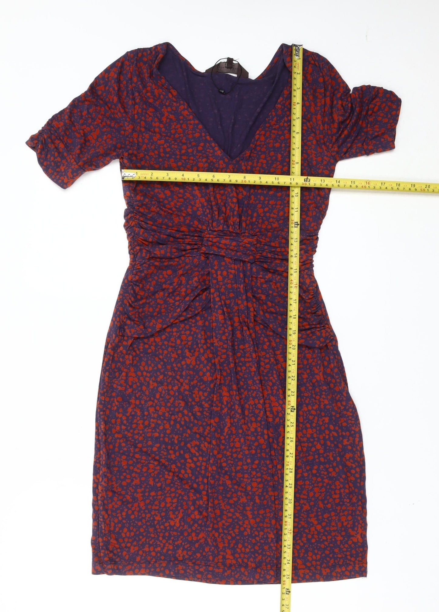 Great Plains Women Purple Red Sheath Dress S Viscose Blend