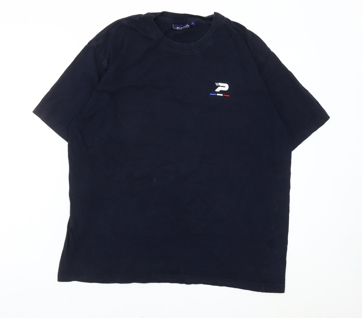 Patrick Men's Blue Cotton Crew Neck Short Sleeve T-Shirt L