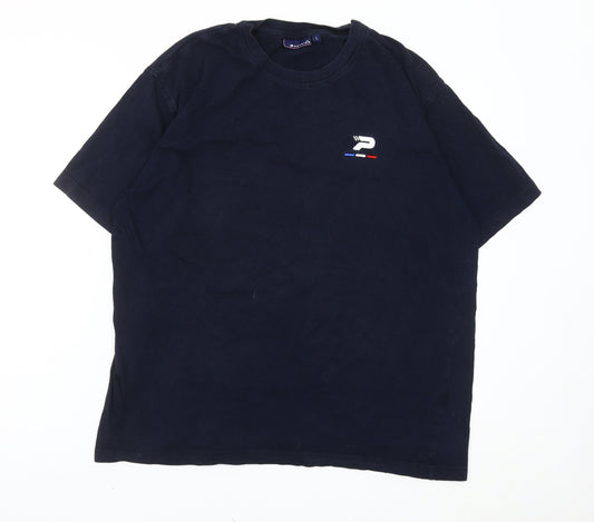 Patrick Men's Blue Cotton Crew Neck Short Sleeve T-Shirt L
