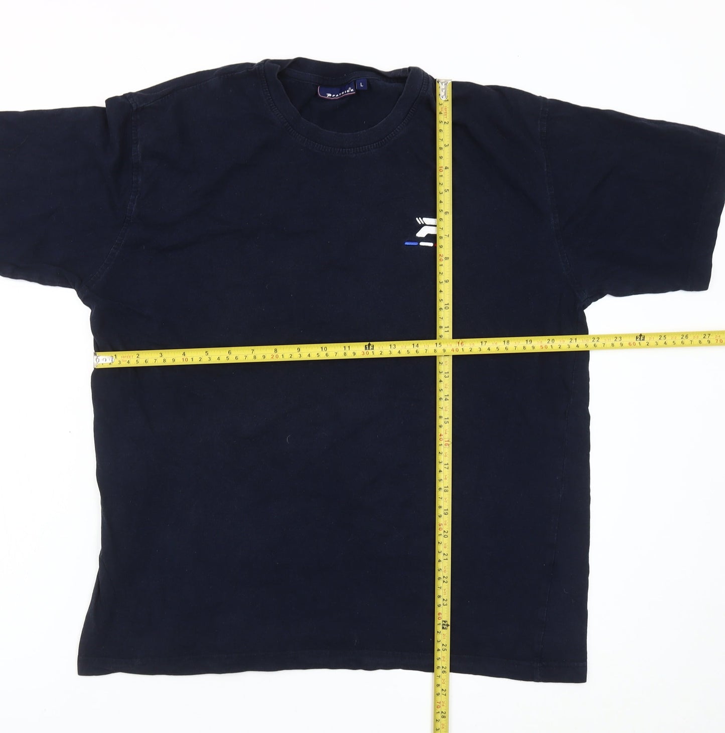 Patrick Men's Blue Cotton Crew Neck Short Sleeve T-Shirt L