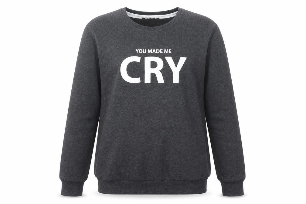 Dies Girls Grey Pullover Sweatshirt L Graphic Print Crew Neck