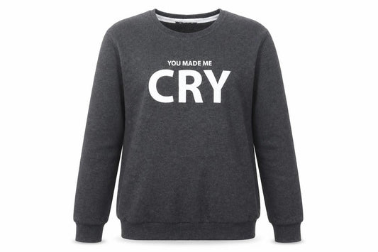 Front view of Dies girls’ grey pullover sweatshirt l graphic print crew neck