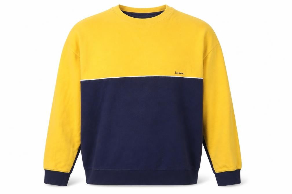Urban Outfitters Mens Yellow Blue Sweatshirt Medium Crew Neck Pullover