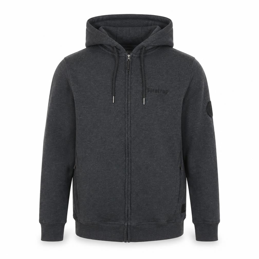 Firetrap Men’s Grey Full Zip Hoodie Size S Regular Cotton Blend