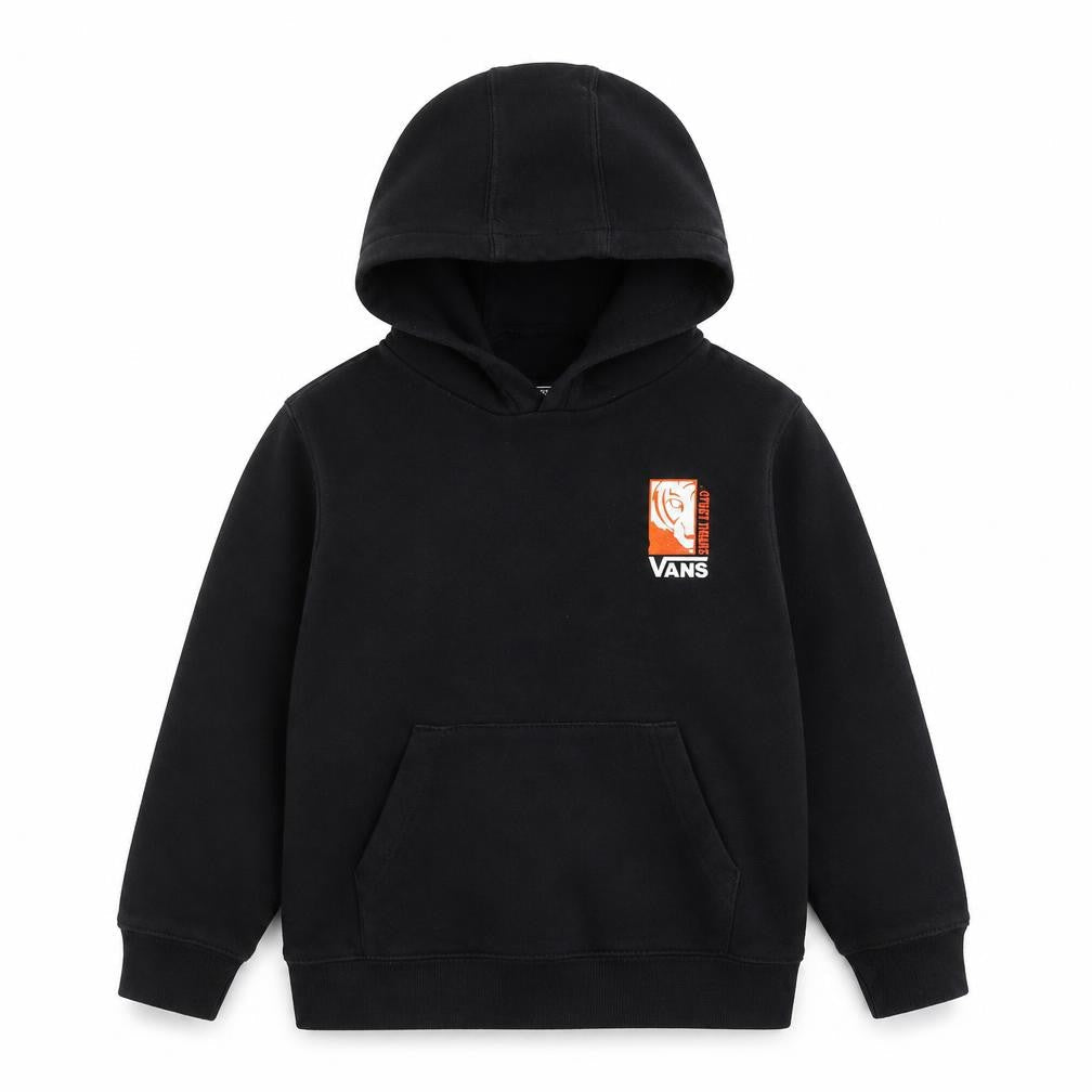 Vans Boys Black Tiger Graphic Hoodie Size 5 Slim Long Sleeve Pullover