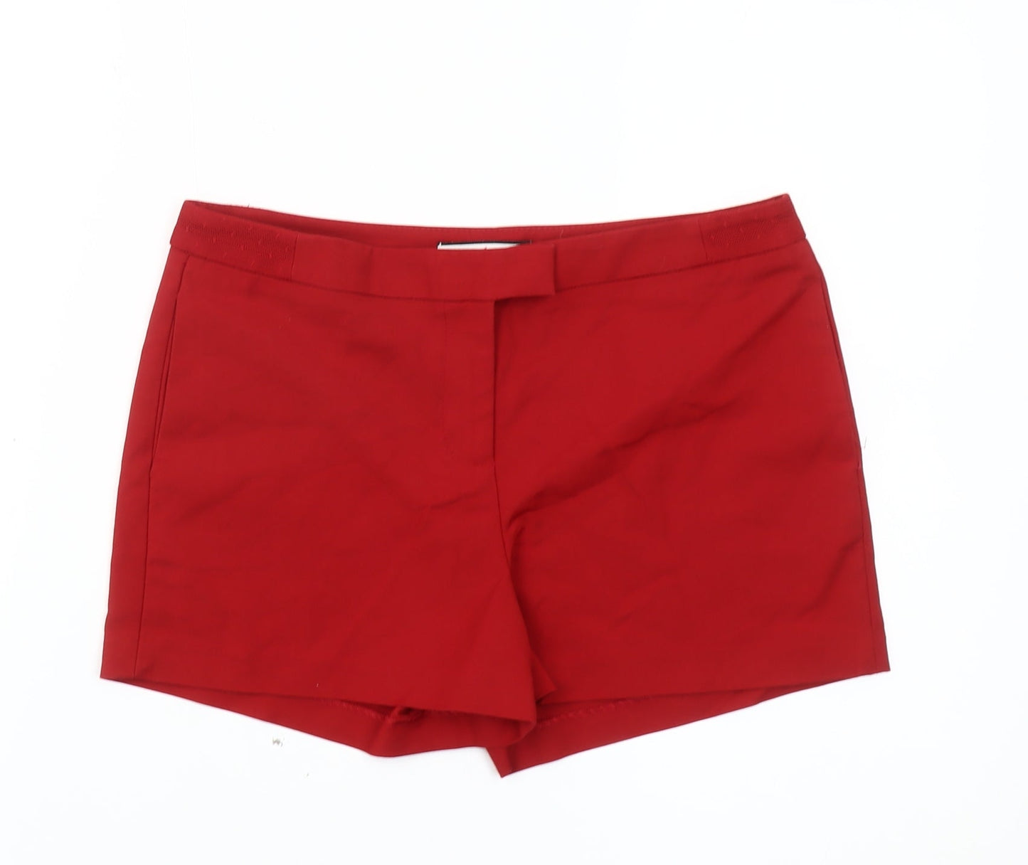 NAF NAF Womens Red Chino Shorts Size 10 Regular Fit Cotton Blend