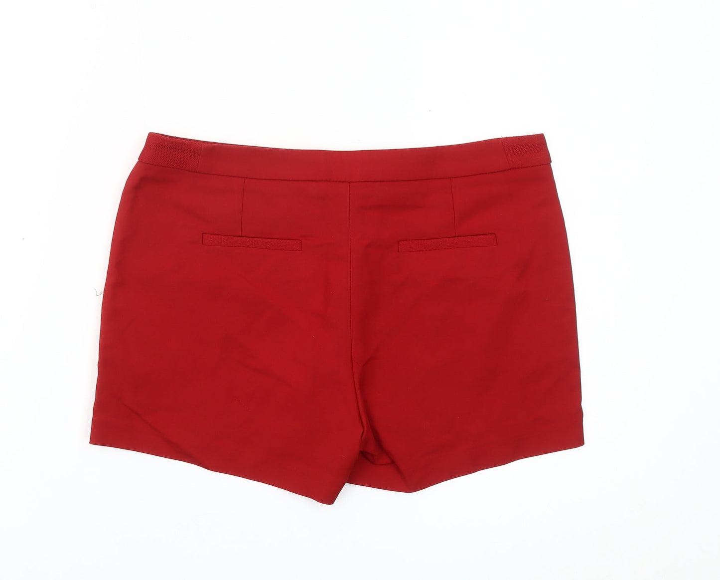 NAF NAF Womens Red Chino Shorts Size 10 Regular Fit Cotton Blend