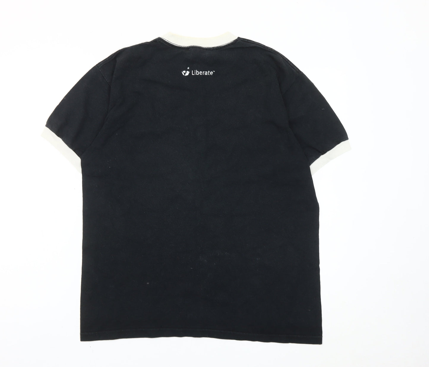 Anvil Men’s Black Retro Pop TV Logo Crew Neck Cotton T-Shirt L