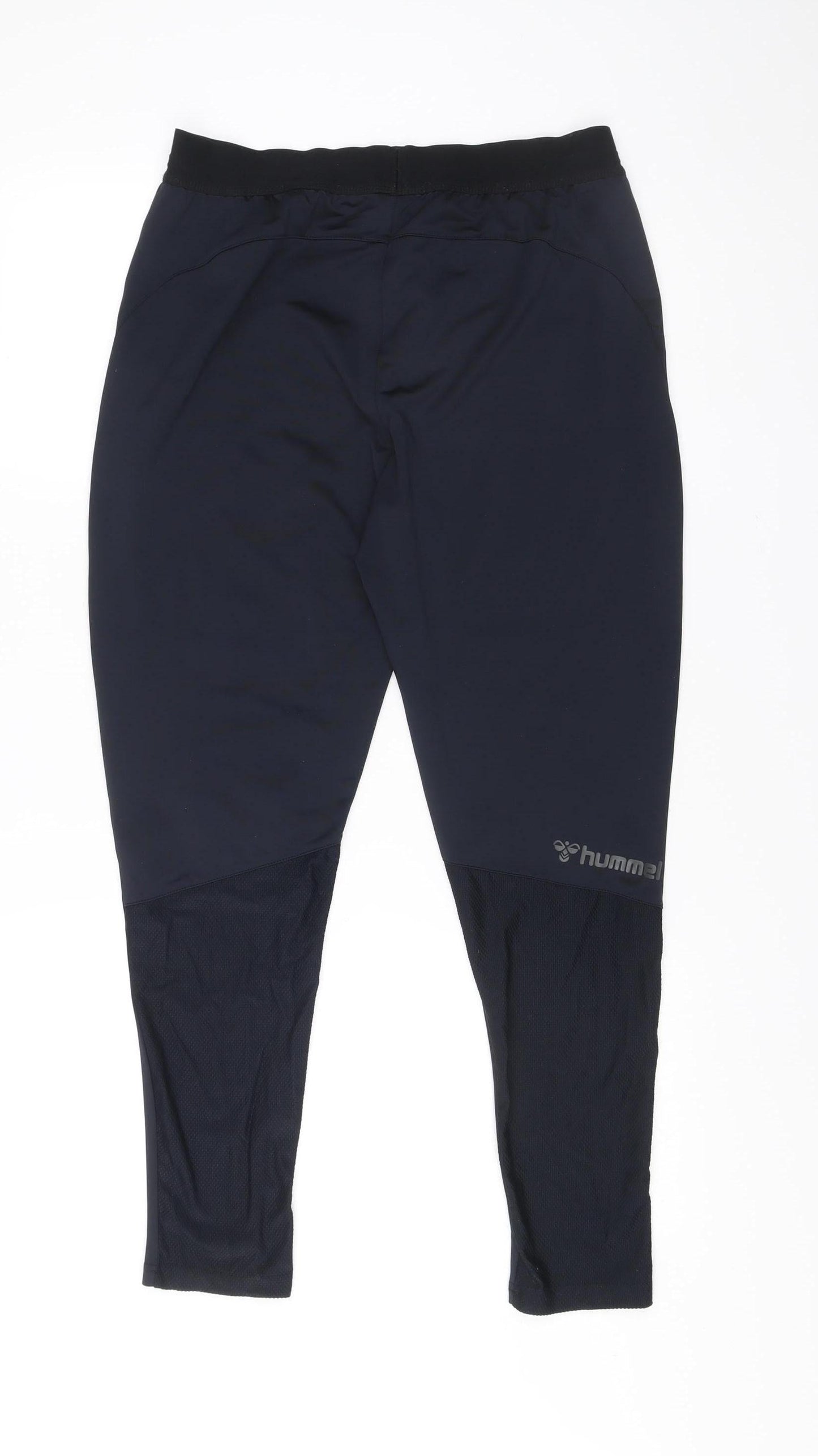 Hummel Mens Black Compression Sports Leggings L Stretch Quick Dry