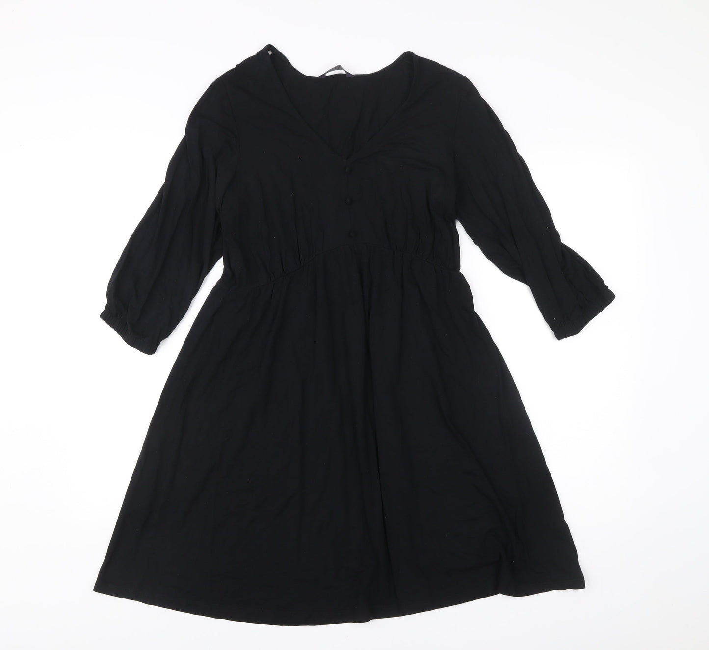 Marks and Spencer Women Black Size 10 A-Line Knee Length Dress