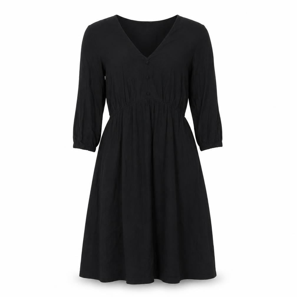 Marks & Spencer Women Black Size 10 A-Line Knee Length Dress