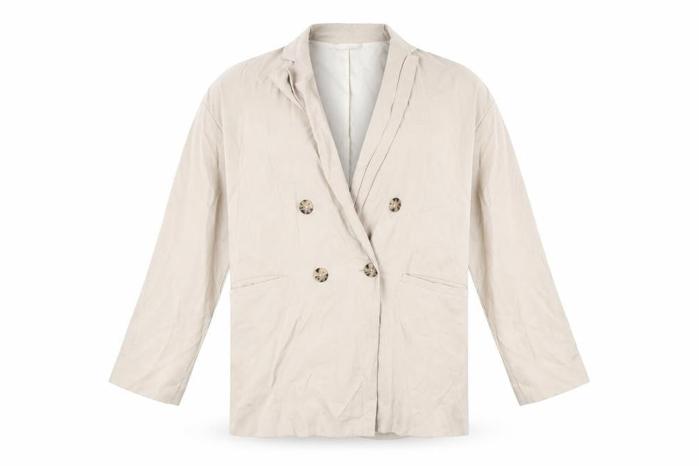 H&M Men Beige Viscose Blend Blazer Jacket Size S Smart Casual