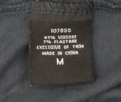 Ellen Reyes Womens Black Cardigan Size M Viscose Blend Long Sleeve