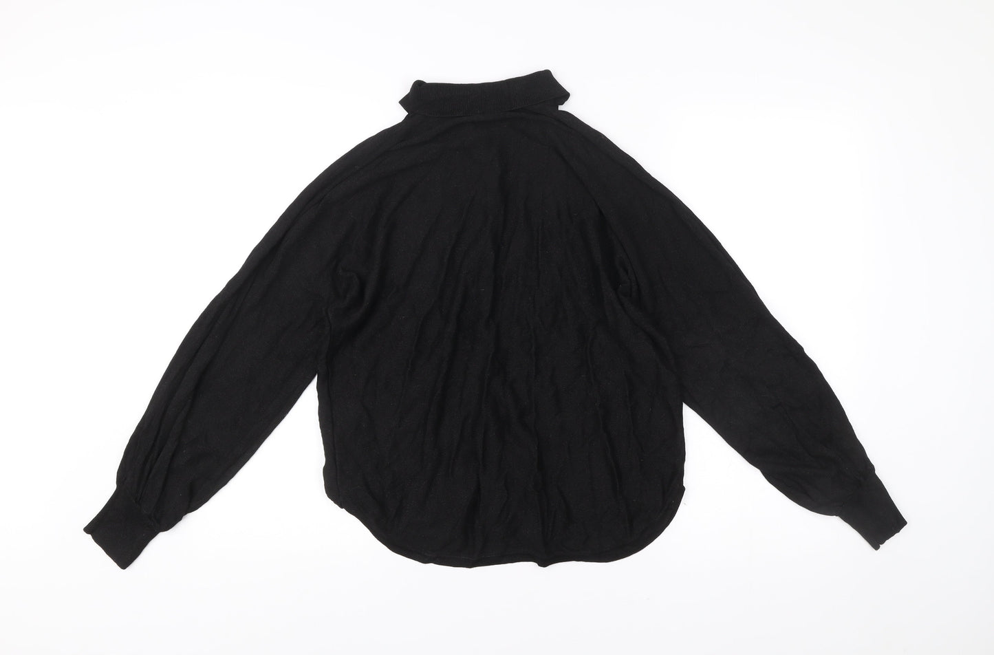 Next Womens Black Collared Button Cardigan Jumper M Regular Viscose Blend