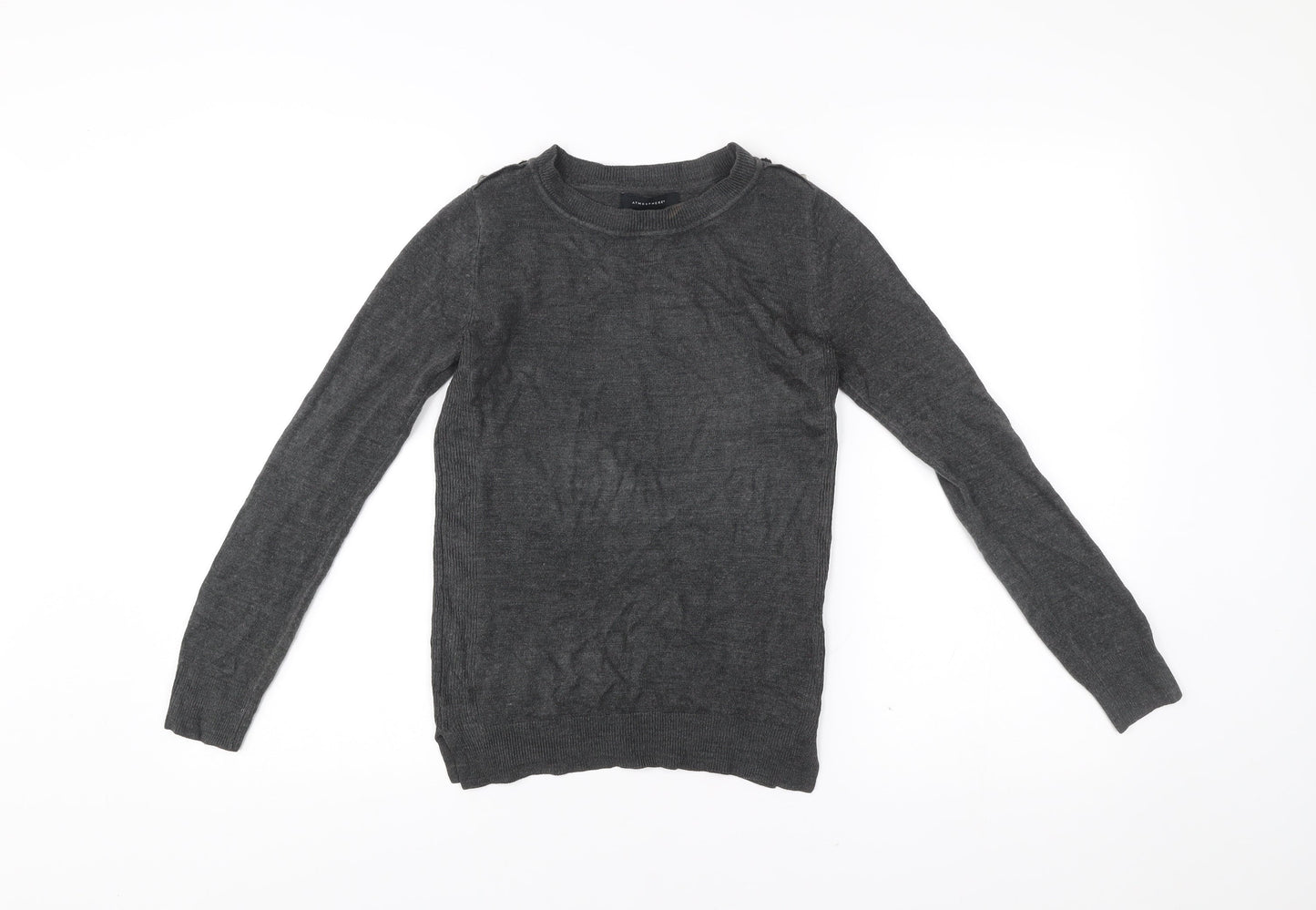 Atmosphere Womens Grey Size 4 Crew Neck Long Sleeve Pullover Jumper