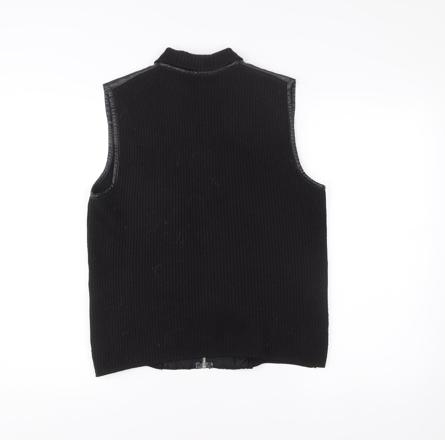 Gerry Weber Women's Black Wool Blend Waistcoat Vest Size 40 Zip Up