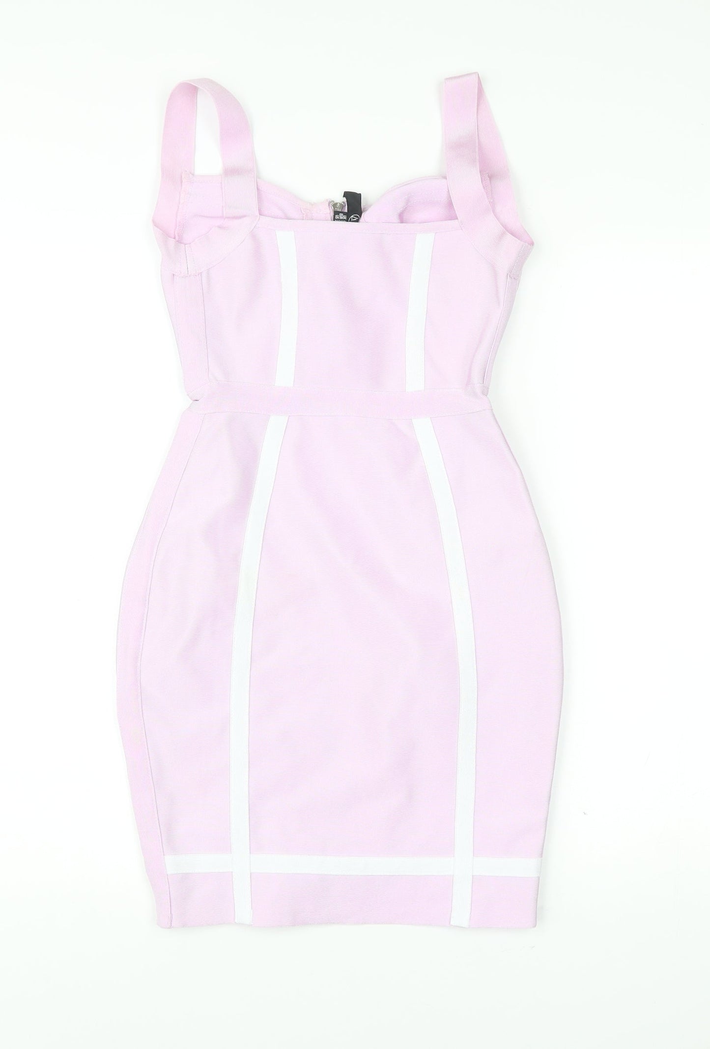 Missguided Women’s Pink Bodycon Dress UK 6 Knee Length Sleeveless Party
