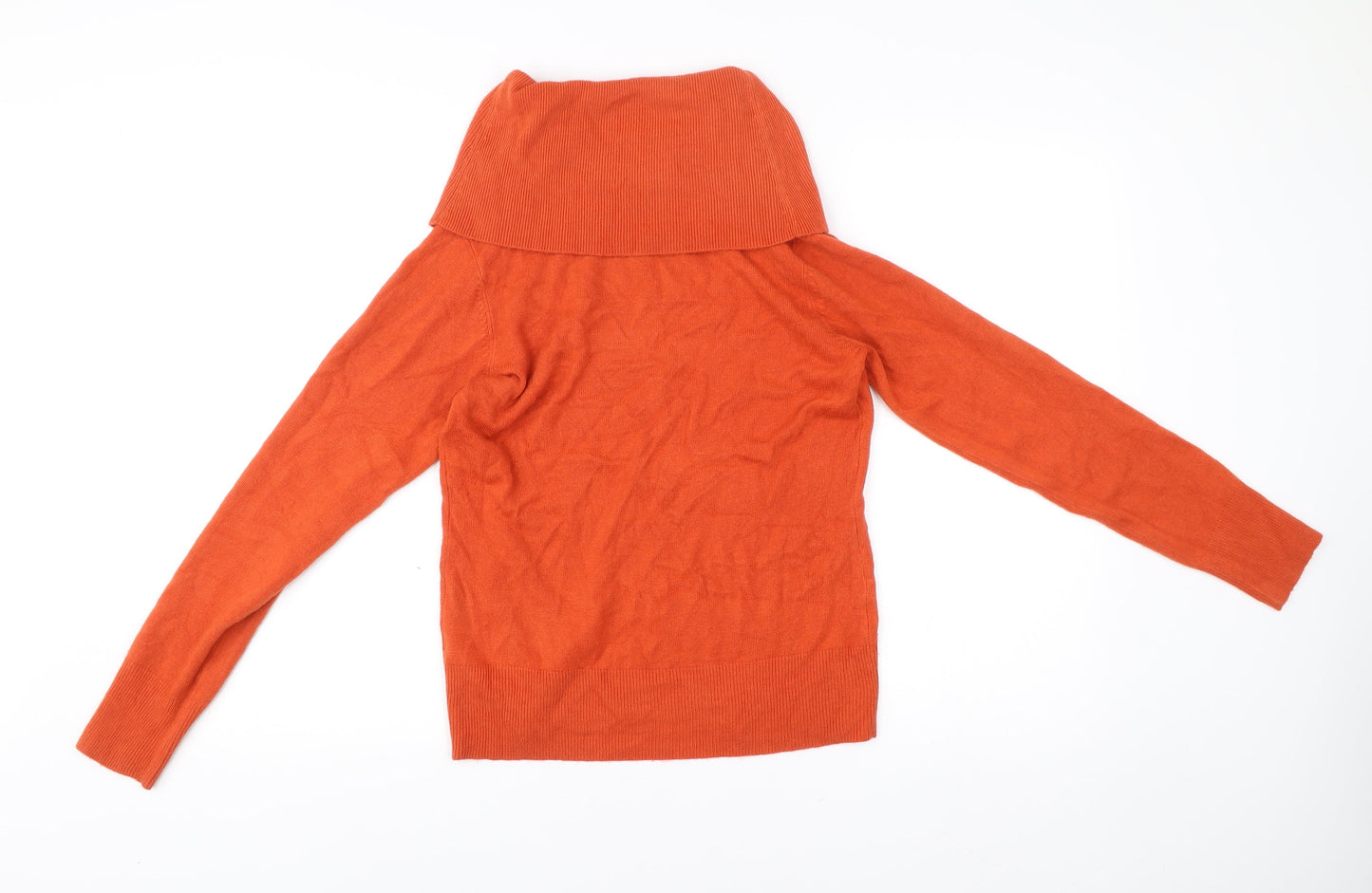 Debenhams Women’s Orange Acrylic Cowl Neck Jumper Size 14