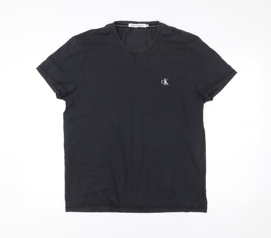 Calvin Klein Men’s Black XL Crew Neck Cotton T-Shirt