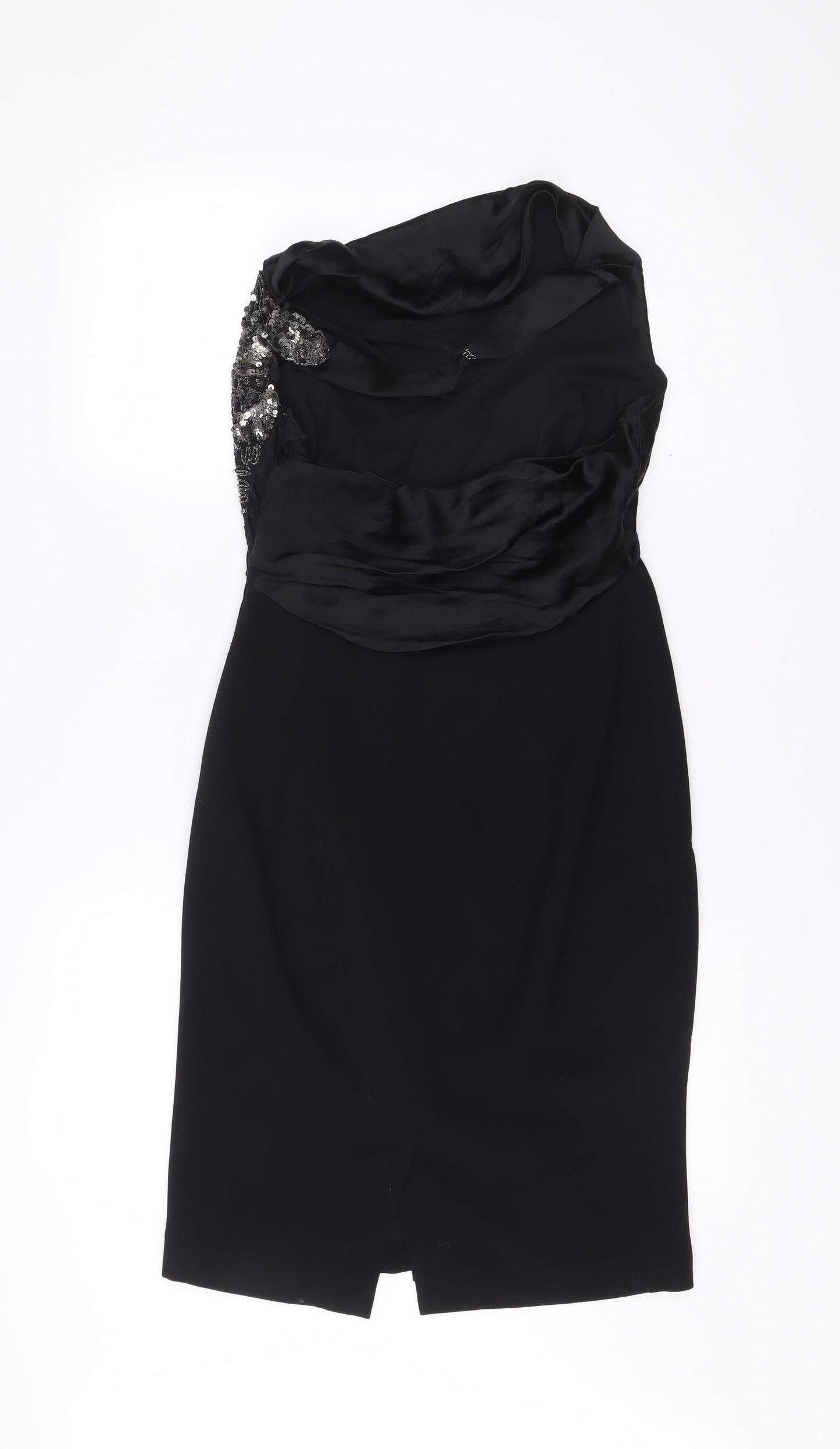 Karen Millen Women’s Black Sequin Strapless Sheath Dress Size 10