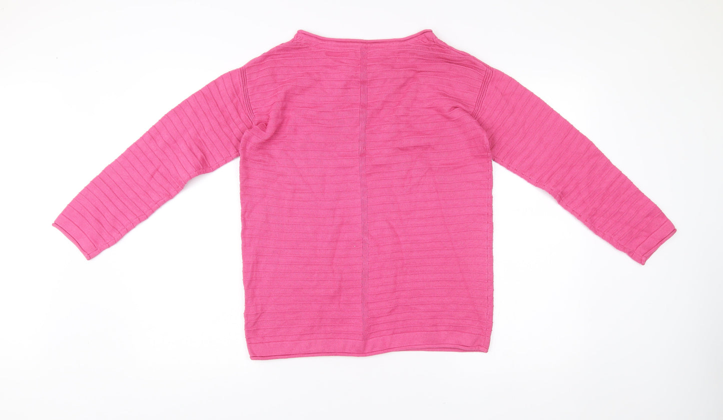 Crew Clothing Women’s Pink Jumper Size 12 Cotton Acrylic Pullover