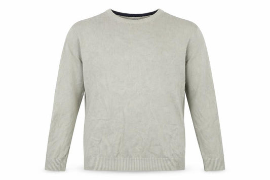 Front view of Maine New England Men's Beige 3XL Cotton Crew Neck Jumper