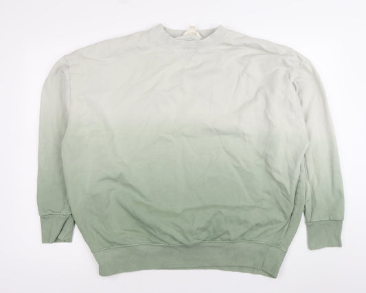 Next Men’s Green Gradient Pullover Sweatshirt Size S Long Sleeve