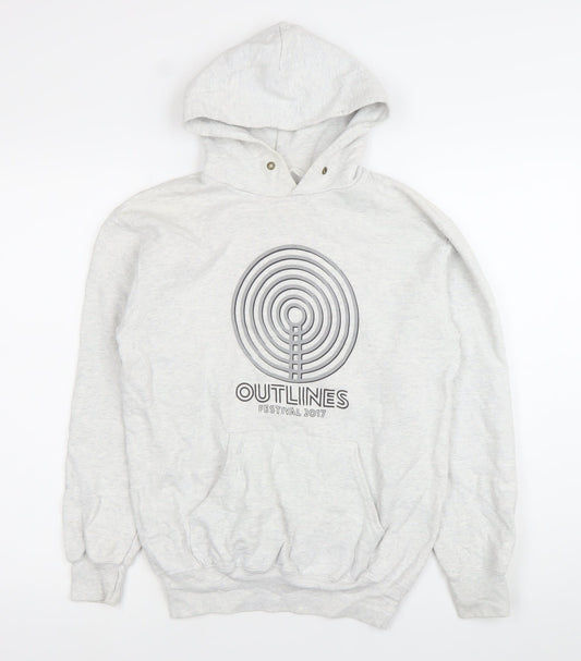 Fruit of the Loom Men's Grey Hoodie Small Outlines Festival 2017 Pullover